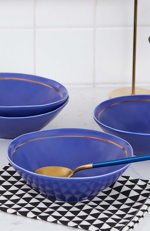 Stone Lain Clara Porcelain 16-piece Dinnerware Set In Blue