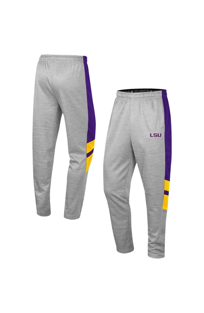 COLOSSEUM Men's Colosseum Heathered Gray/Purple LSU Tigers Bushwood Pants, Main, color, 