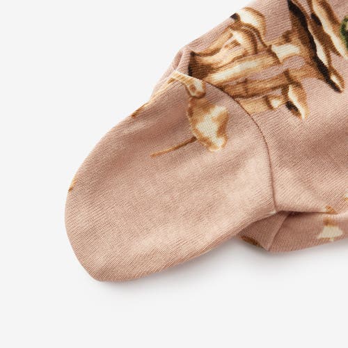 Milkbarn Organic Cotton Zipper Footed Romper In Brown