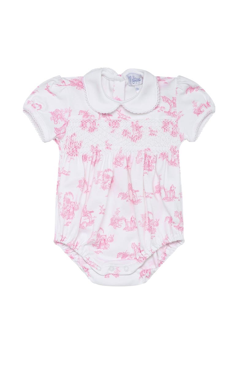 Nellapima Pink Toile Smocked Bubble - Baby, Alternate, color, Pink