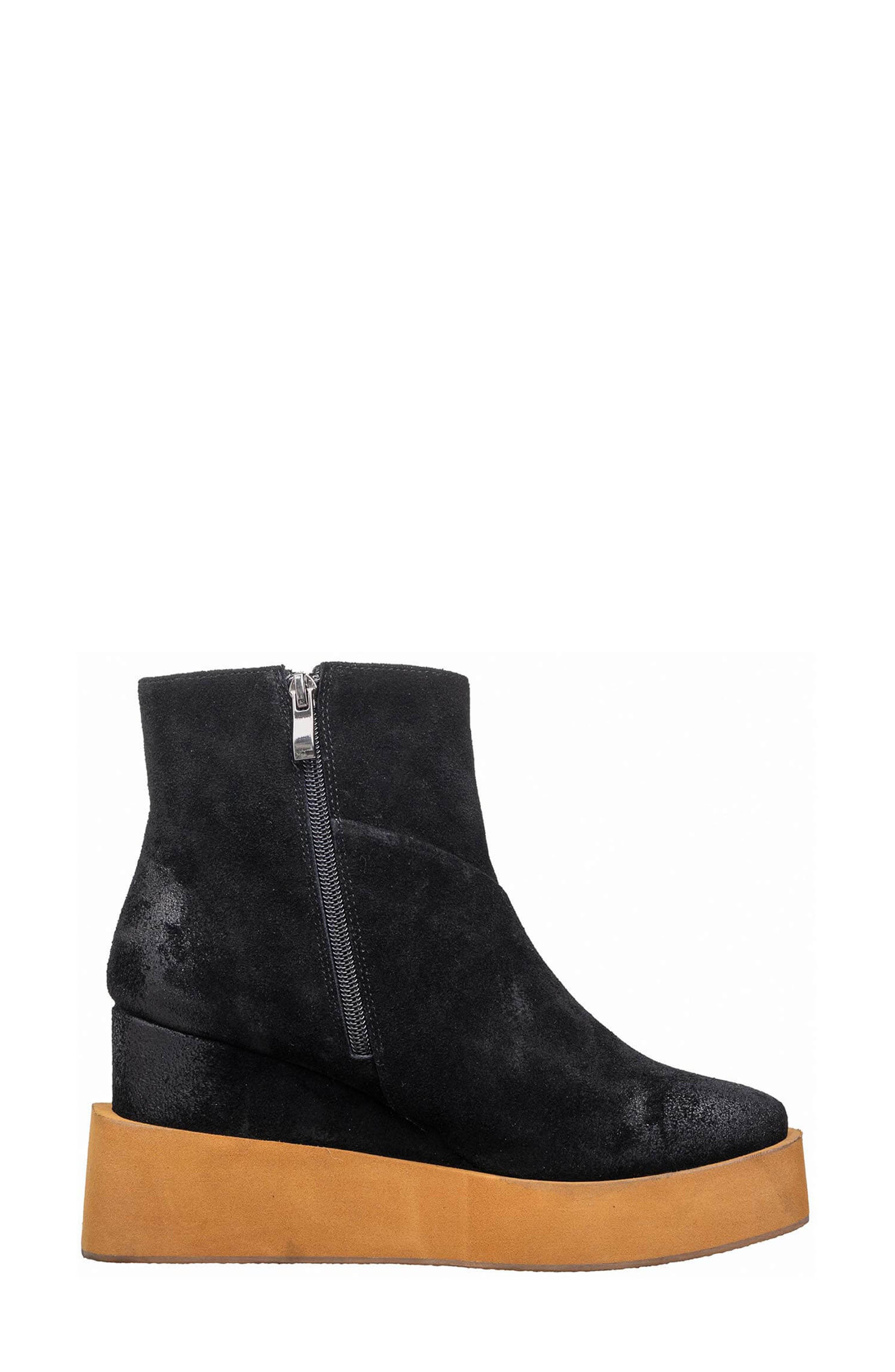 ANTELOPE Suede Platform Wedge Boot, Alternate, color, Black