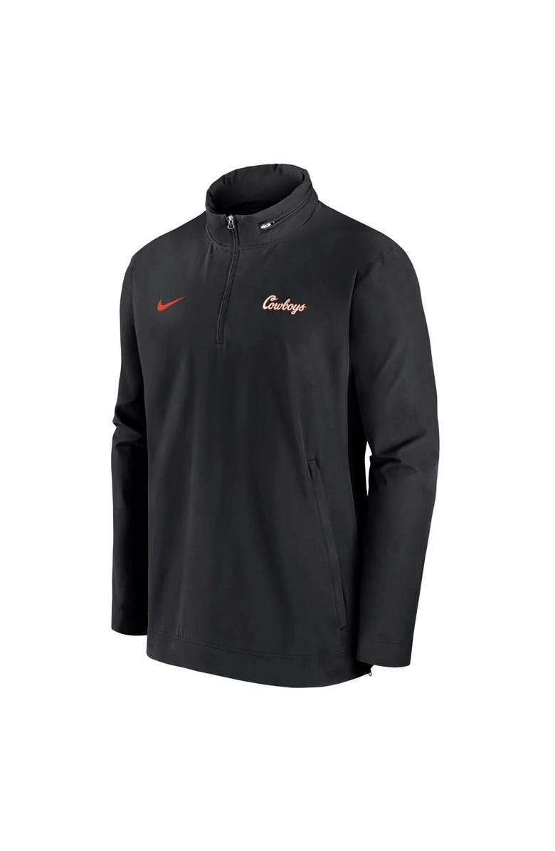 Nike Men's Nike Black Oklahoma State Cowboys 2024 Sideline Coach Quarter-Zip Hoodie Jacket, Alternate, color, Black