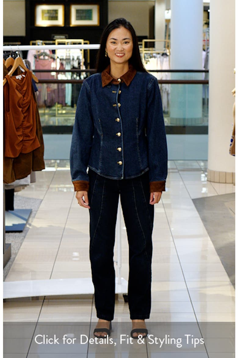Suede Trim Denim Button-Up Shirt video