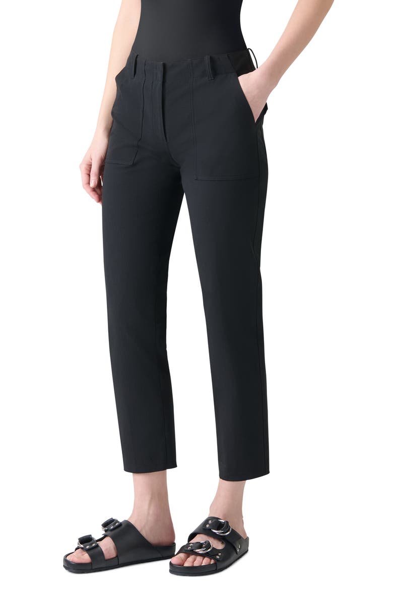 Franco Stretch Cotton Ankle Pants, Alternate, color, BLACK