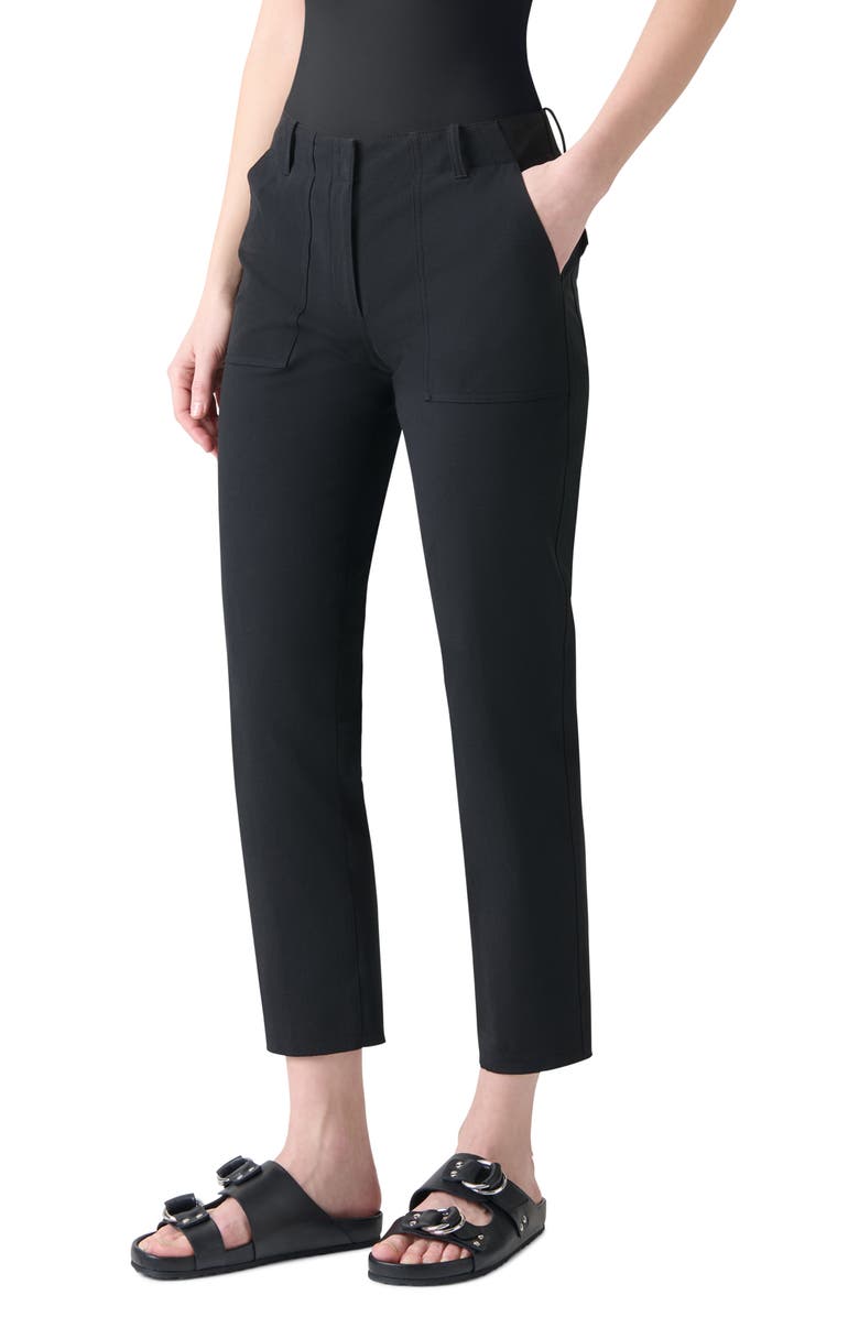 Akris punto Franco Stretch Cotton Ankle Pants, Alternate, color, Black