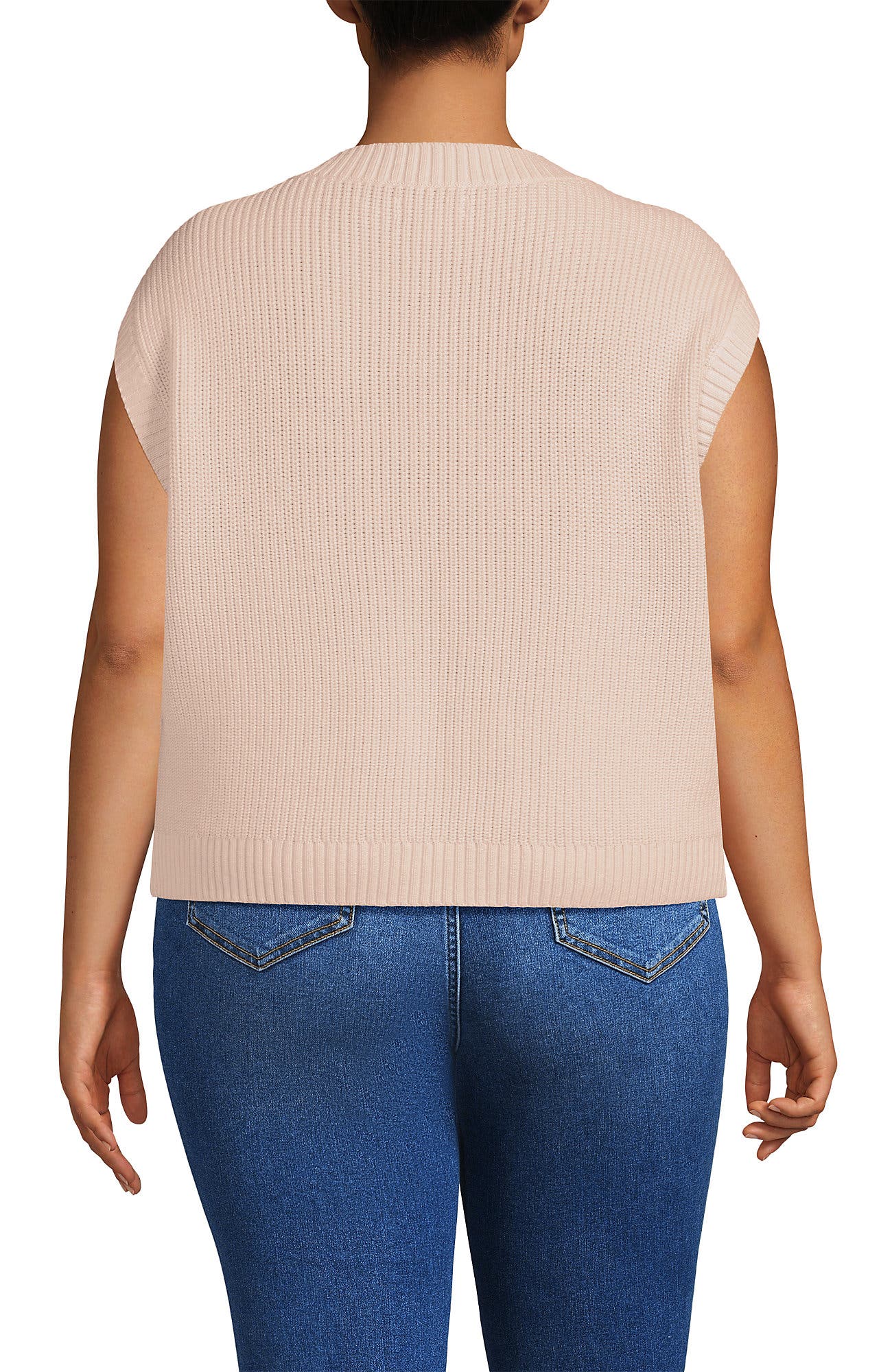 Plus Size Drifter Modern Cable V Neck Vest Sweater - image 4
