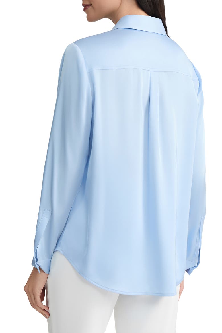Point Collar Satin Button-Up Shirt, Alternate, color, BLUE SKY