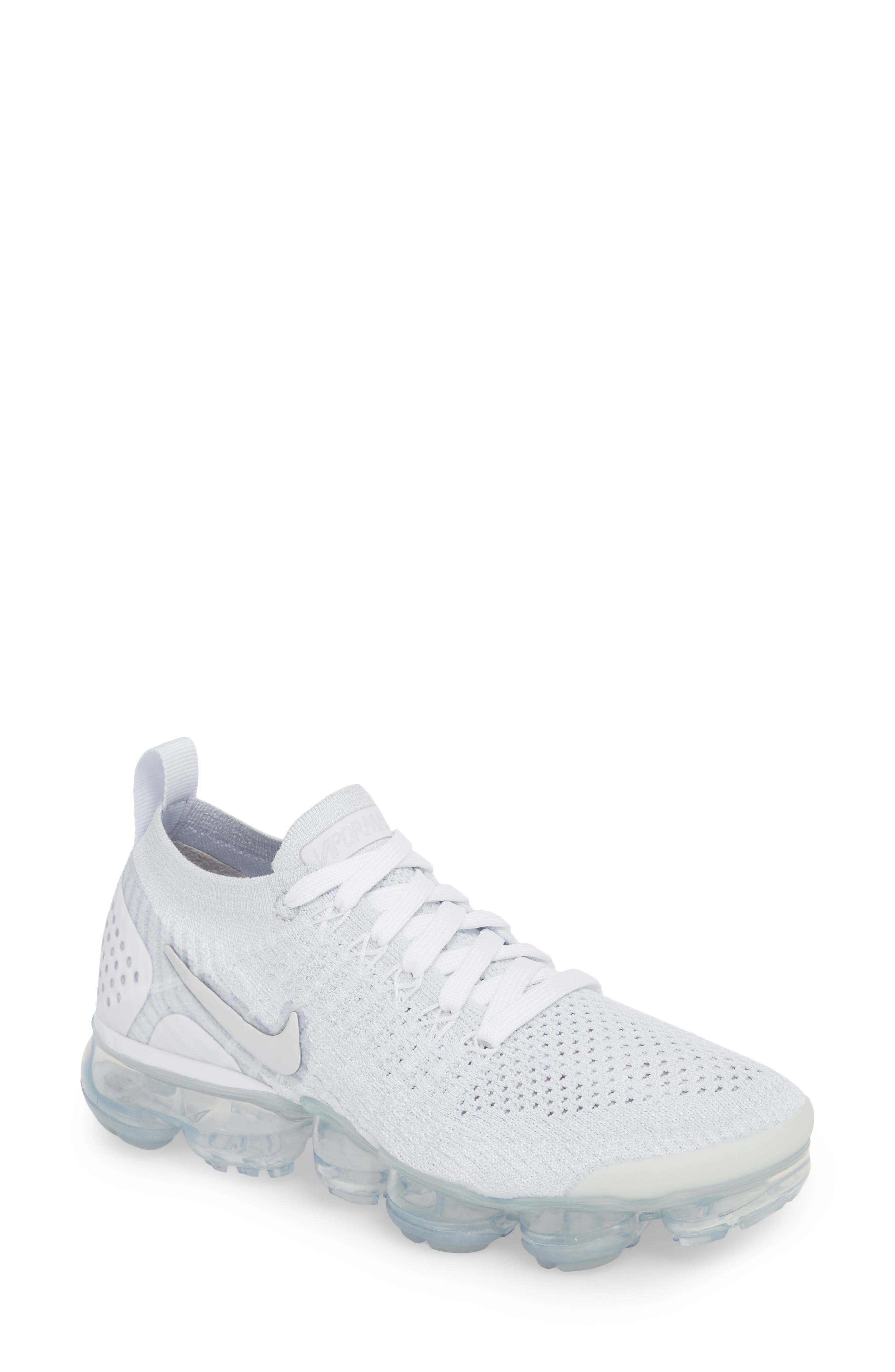 Air VaporMax Flyknit 2 Sneaker, Main, color, WHITE/ GREY/ FOOTBALL GREY