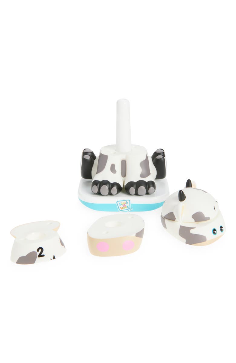 Stack-a-Roos Baby Cow Learning Toy, Alternate, color, White