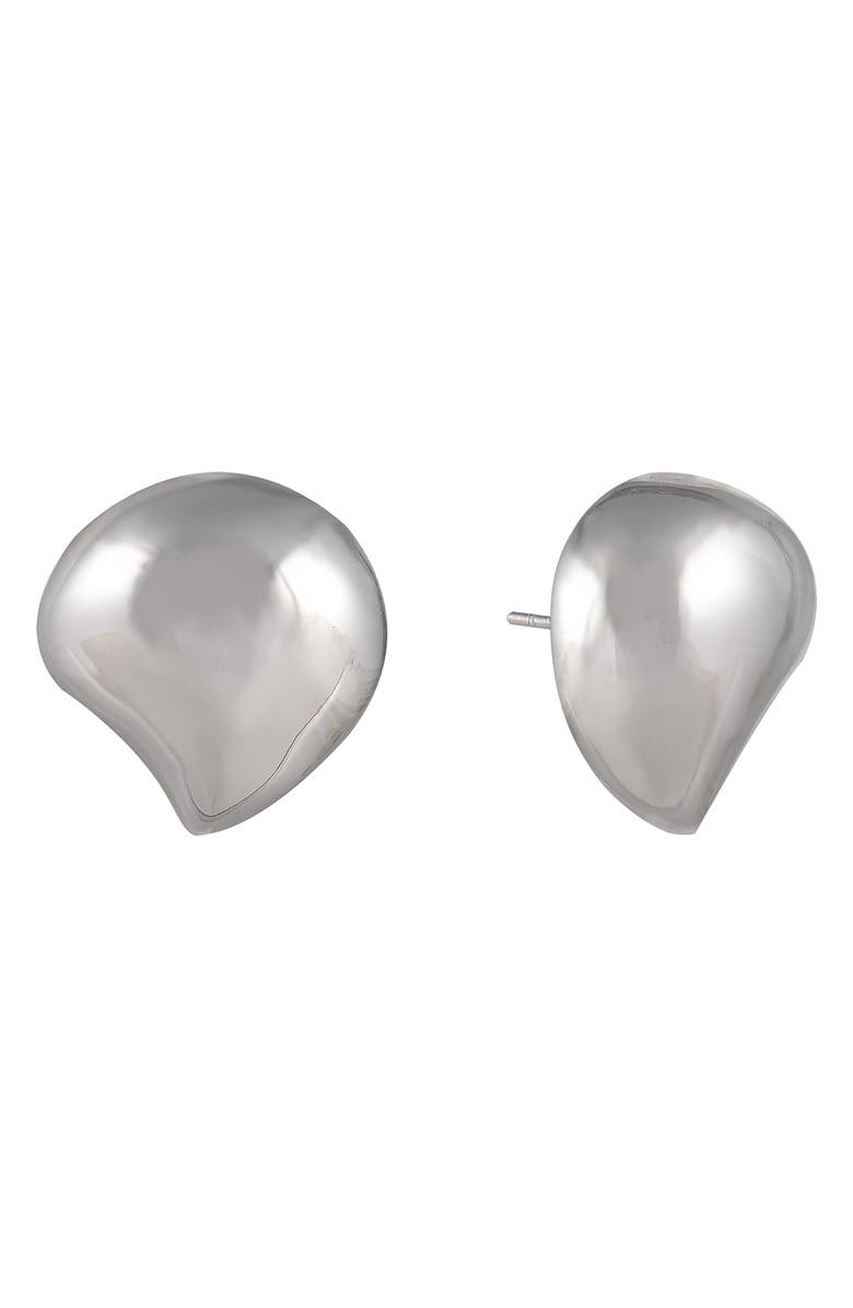 Rachel Roy Teardrop Button Earrings, Alternate, color, Silver