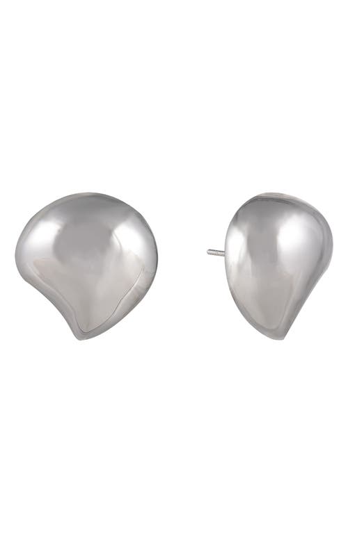 Rachel Roy Teardrop Button Earrings In Silver