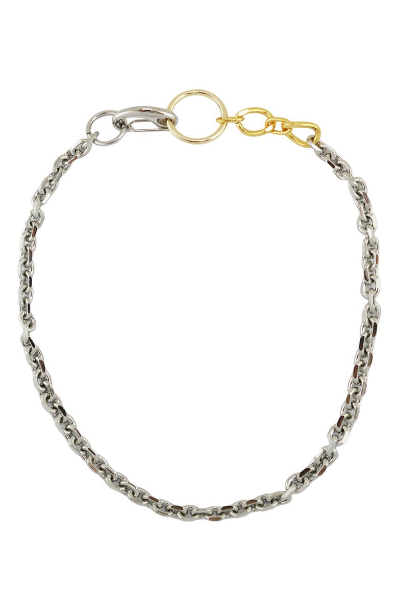 REBL Fancy Link Two Tone Chain Necklace, Main, color, Silver