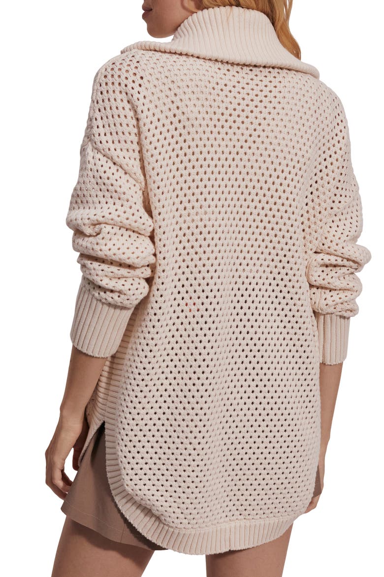 Finn Longline Knit Jacket, Alternate, color, WHITECAP