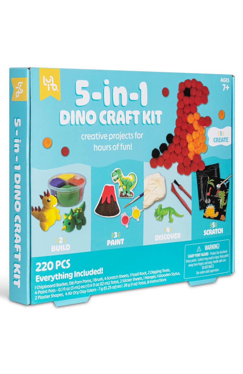 Little Yellow Bicycle 5In1 Dino Craft Kit 7+, Alternate, color, Multicolored