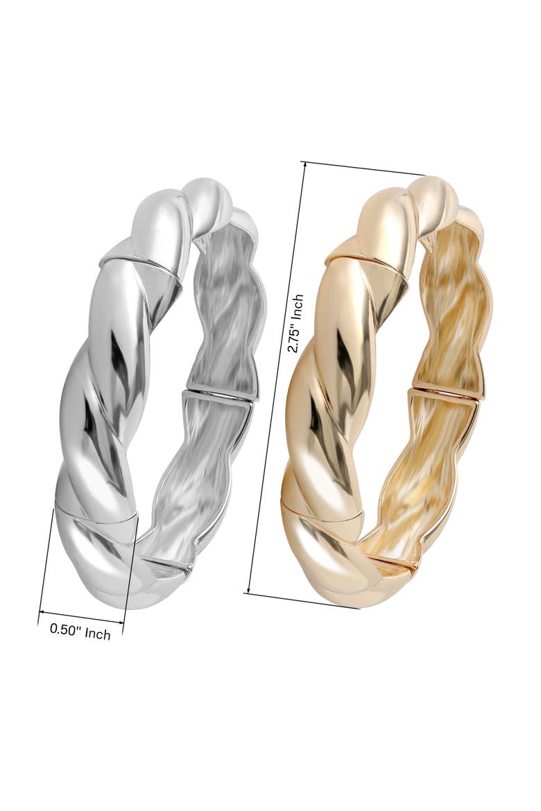 Women's 2-Piece Bracelet Set, Two-Tone Gold and Silver Plated Fashion Jewelry, Alternate, color, Gold-Tone