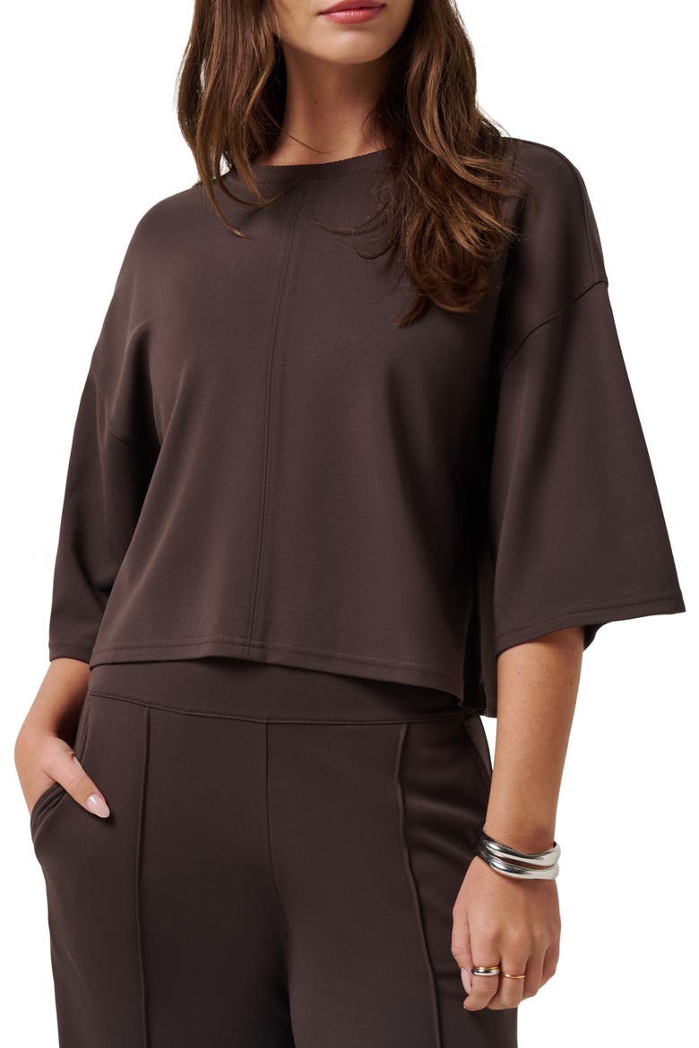Friday Oversize Ponte T-Shirt, Main, color, COFFEE GROUNDS