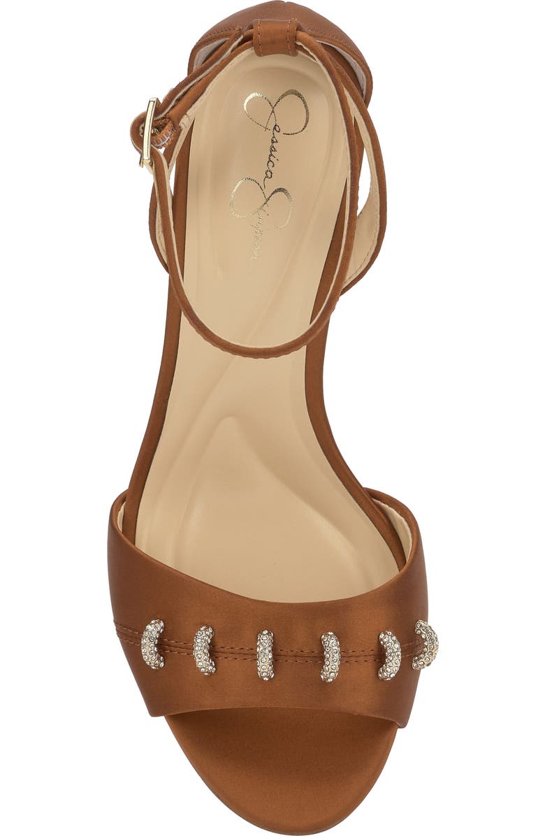 Jessica Simpson Juminee Ankle Strap Sandal, Alternate, color, Golden Copper Matte Satin