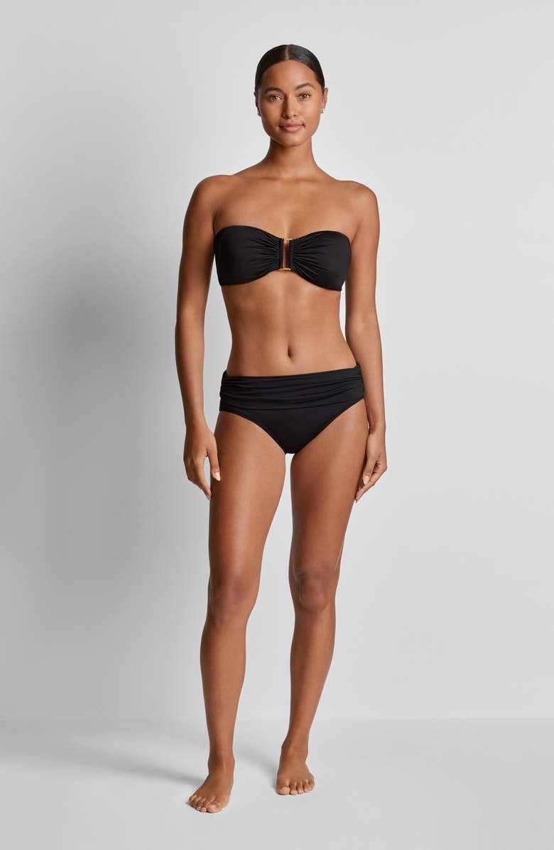 Lauren Ralph Lauren Solid Metal Accent Bandeau Bikini Top, Alternate, color,