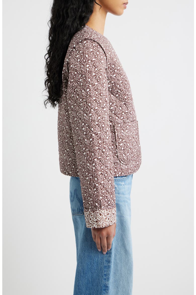Rowan Cropped Cotton Jacket, Alternate, color, DITSY THISTLE BROWN