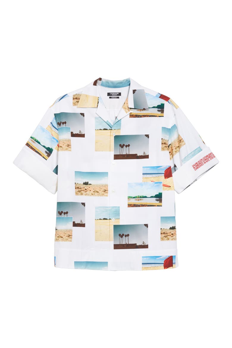 Print Sport Shirt, Alternate, color, WHITE VIVID WARM