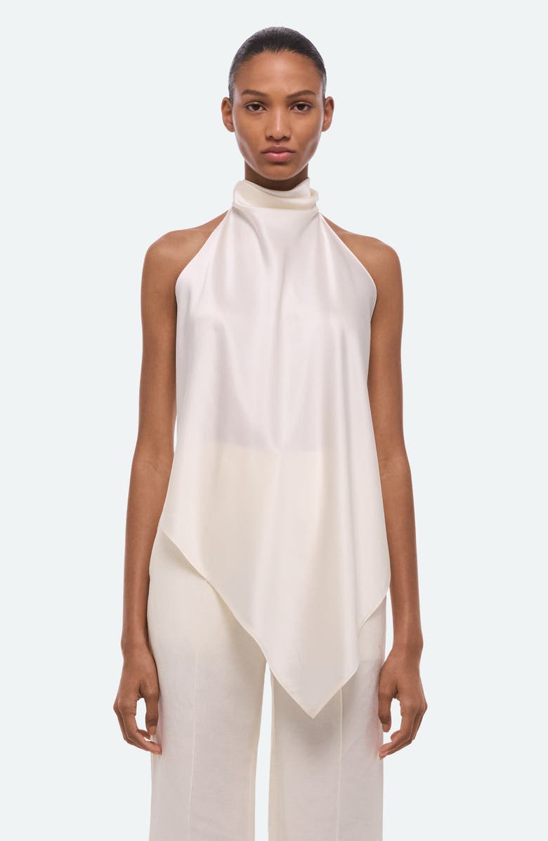 Helmut Lang Tie Scarf Sleeveless Silk Top, Alternate, color, Ivory