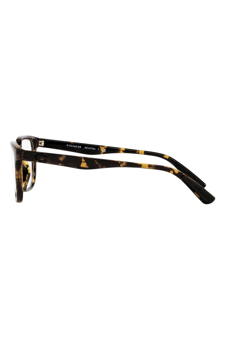 56mm Rectangular Optical Glasses, Alternate, color, DARK TORTOISE / DEMO LENS