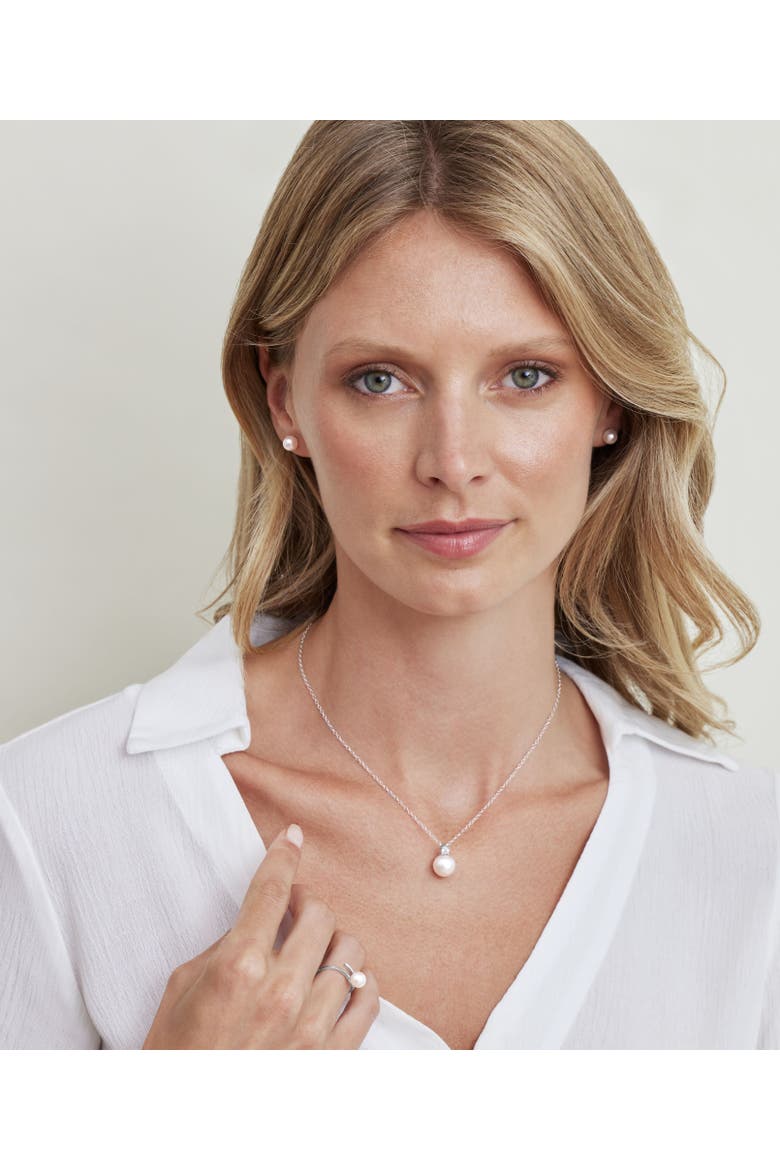 White South Sea Pearl & Diamond Ellie Pendant, Alternate, color, White Gold
