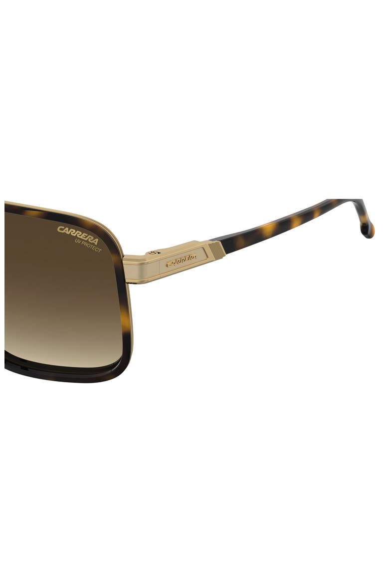 61mm Gradient Rectangular Sunglasses, Alternate, color, HAVANA GOLD/ BROWN SF