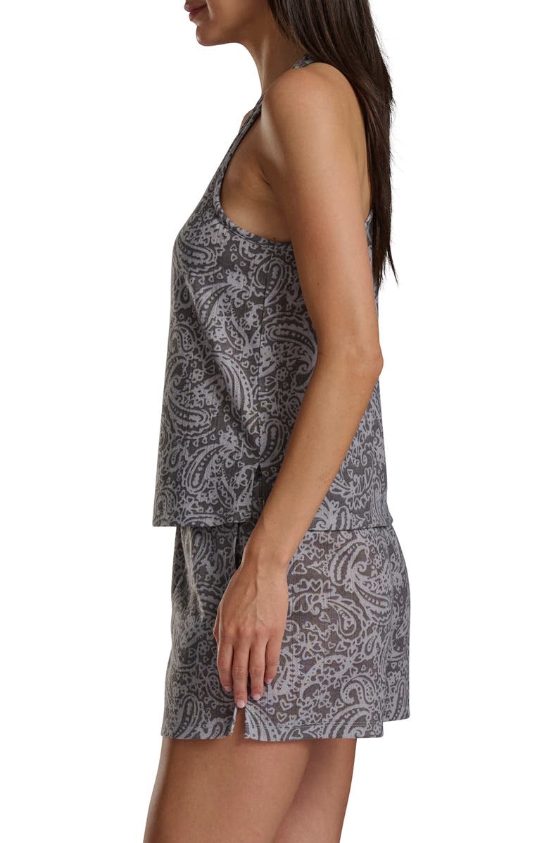 Splendid Print Pointelle Knit Short Pajamas, Alternate, color, Brown Grey Paisley