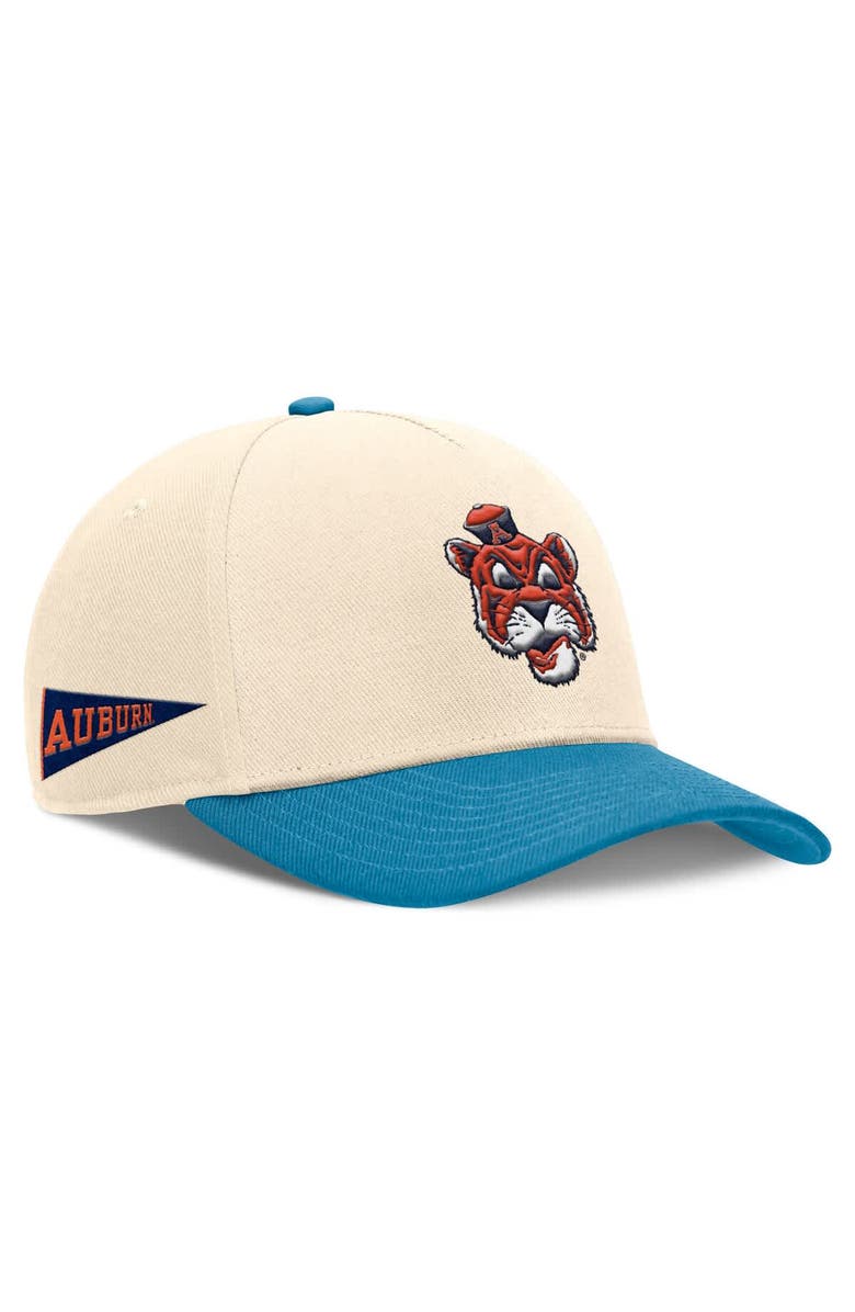 Nike Men's Nike Natural/Light Blue Auburn Tigers Academic Rise Dri-FIT Adjustable Hat, Main, color, Natural
