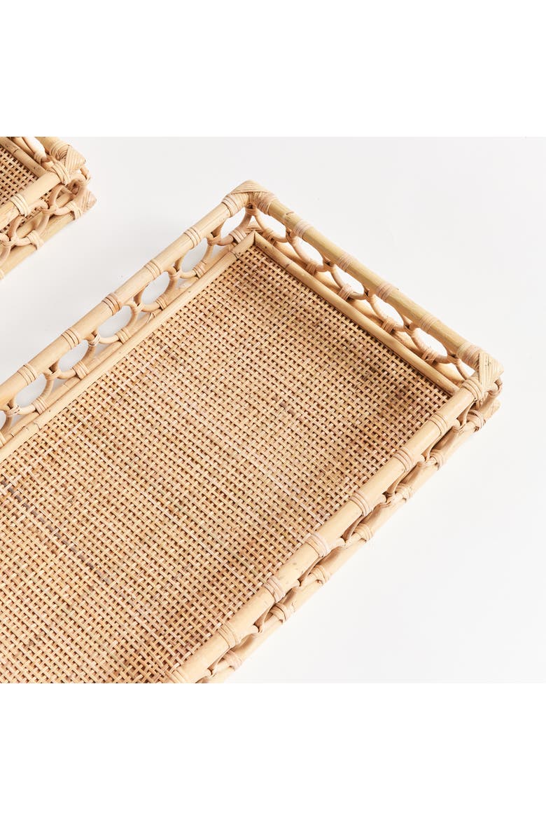Ninette Rectangular Decorative Trays Set of 2, Alternate, color, Beige