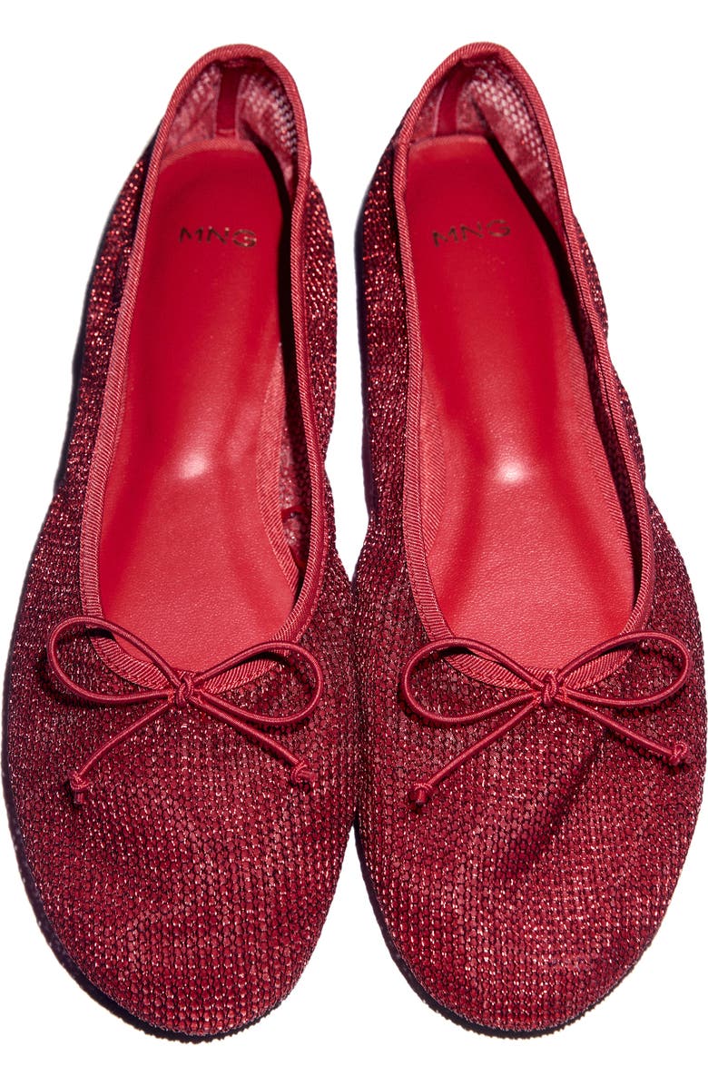 MANGO Mesh Ballerina Flat, Alternate, color, Red