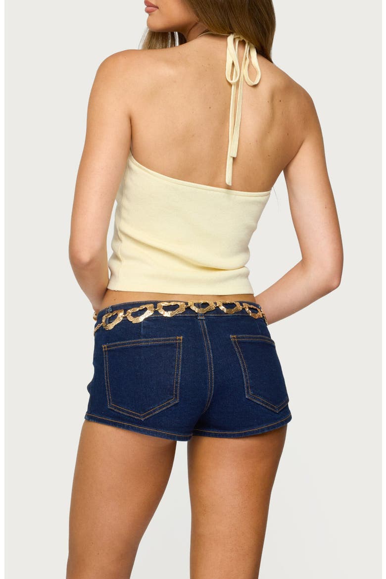 Hollis Crop Cotton Blend Halter Top, Alternate, color, YELLOW