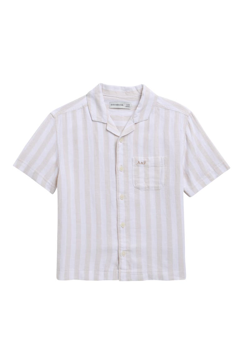 Kids' Linen Blend Camp Shirt, Main, color, OATMEAL