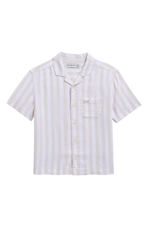 Kids' Linen Blend Camp Shirt