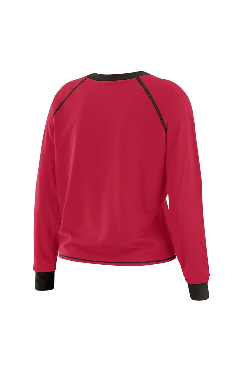WEAR by Erin Andrews Women's WEAR by Erin Andrews Cardinal/Black Arizona Cardinals Plus Size Tie-Front Long Sleeve Top, Alternate, color, Cardinal