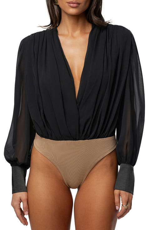 Pleated Long Sleeve Bodysuit