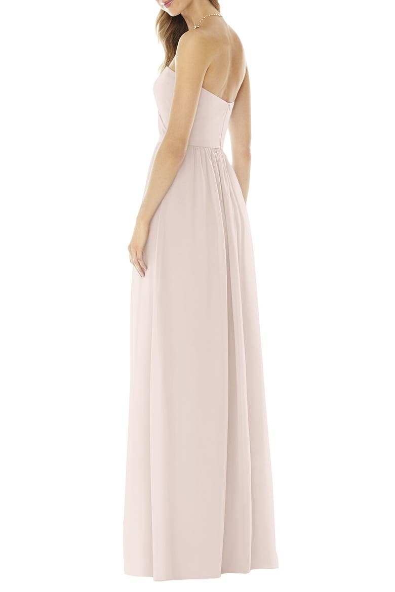 Strapless Georgette A-Line Gown, Alternate, color, BLUSH