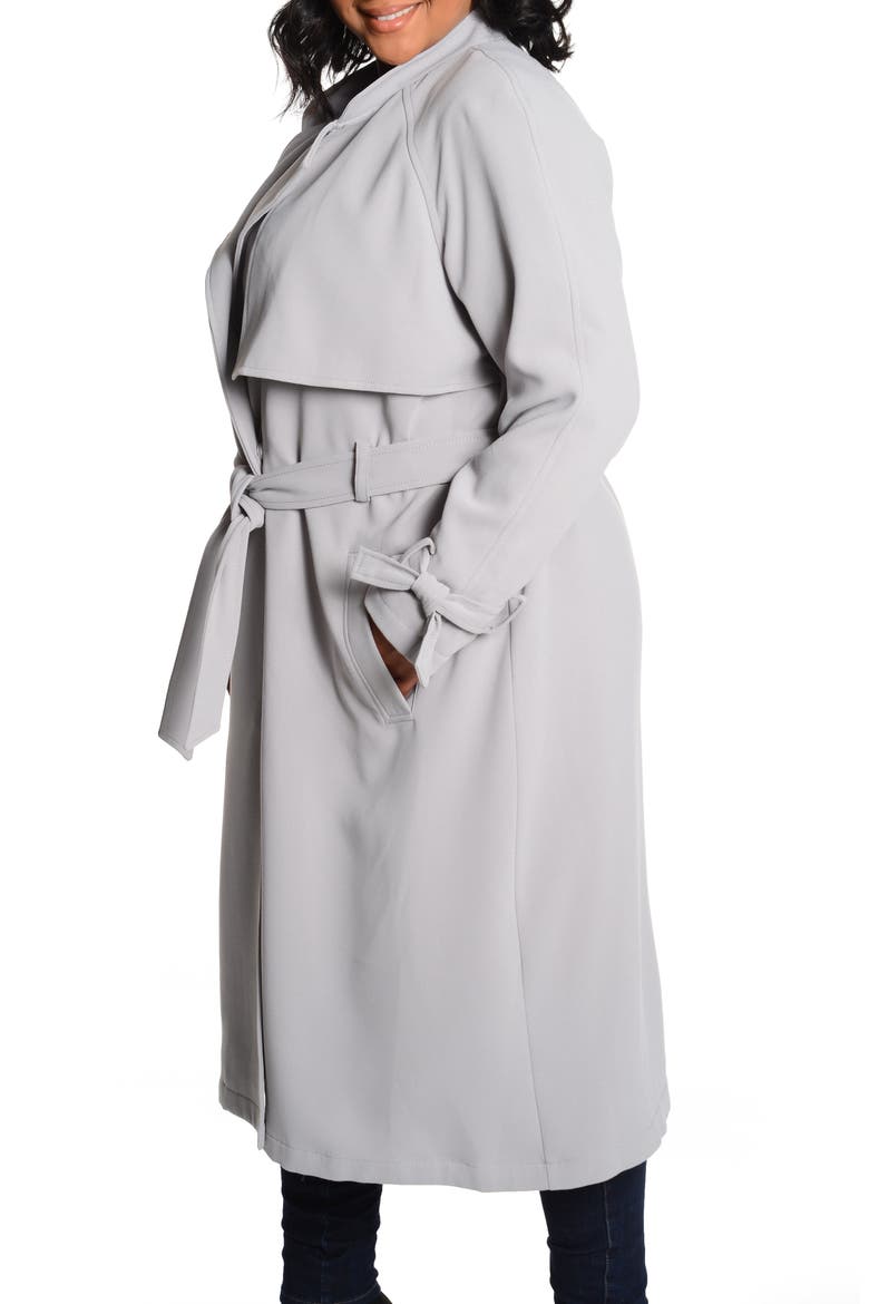 Luxe Crepe Trench Coat, Alternate, color, MIST