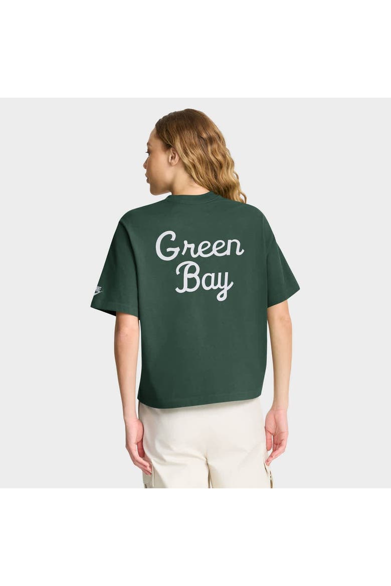 Women's Nike Green Green Bay Packers Rewind Pocket Boxy T-Shirt, Alternate, color, Green