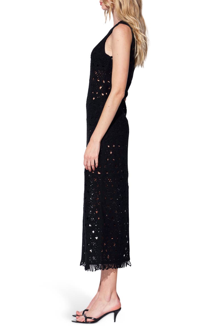 Brianna Openwork Maxi Dress, Alternate, color, BLACK
