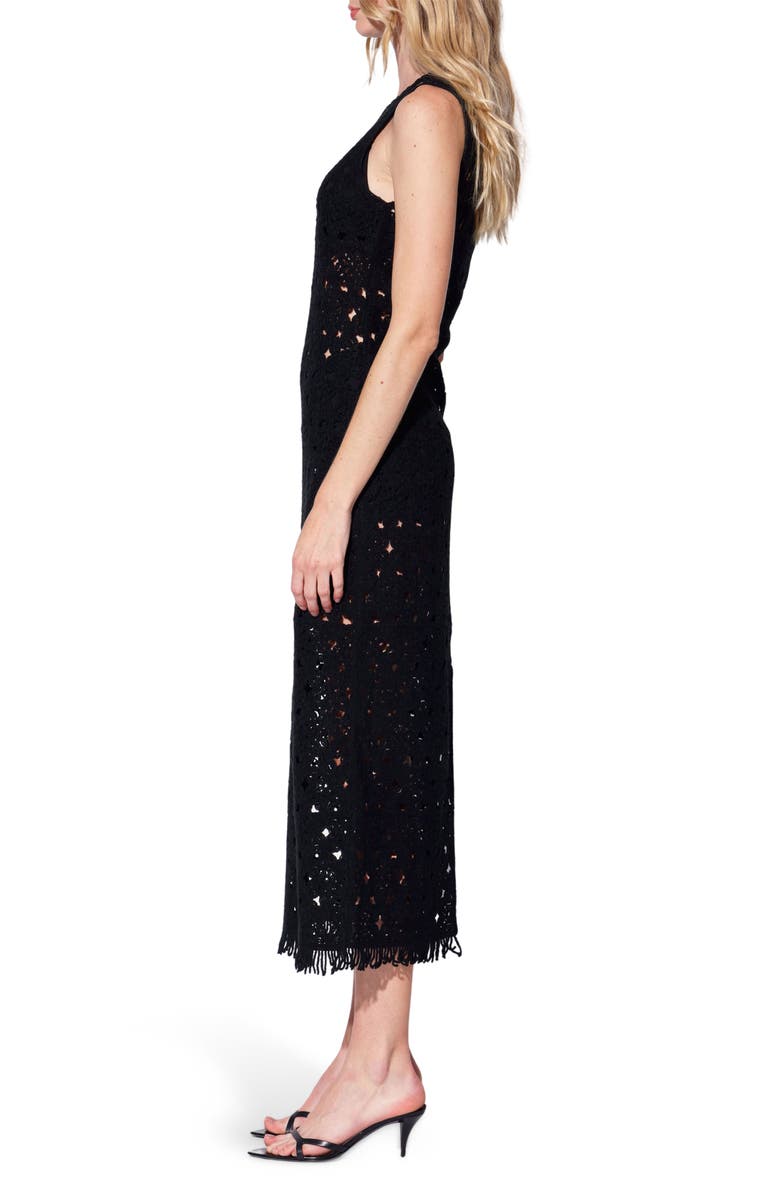 Walter Baker Brianna Openwork Maxi Dress, Alternate, color, Black