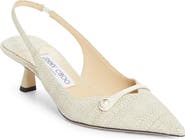 Jimmy Choo Amita Raffia Pointed Toe Slingback Pump
