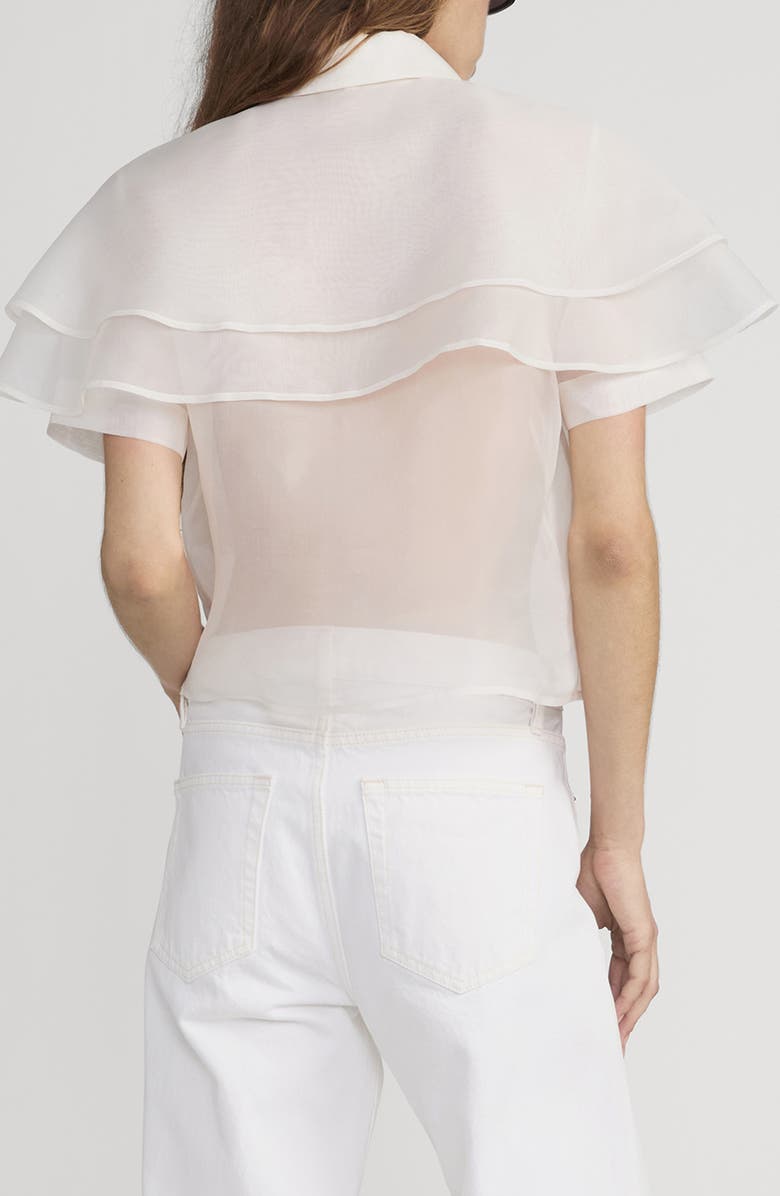 FRAME Cape Accent Silk Button-Up Shirt, Alternate, color, Cream