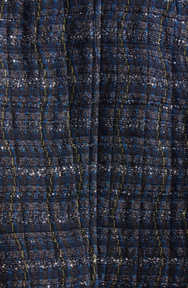 Missoni Padded Metallic Wave Check Overshirt, Alternate, color, Black And Blue