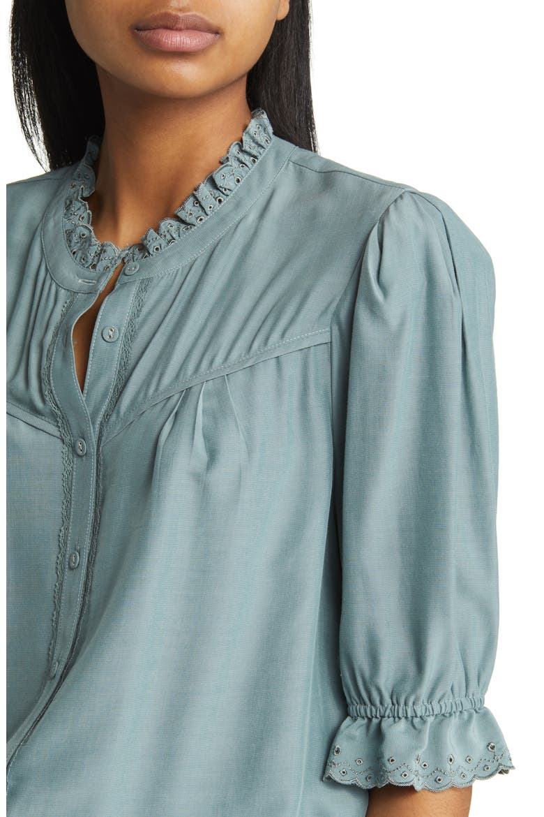 Eyelet Accent Top (Nordstrom Exclusive), Alternate, color, DUSTY SLATE