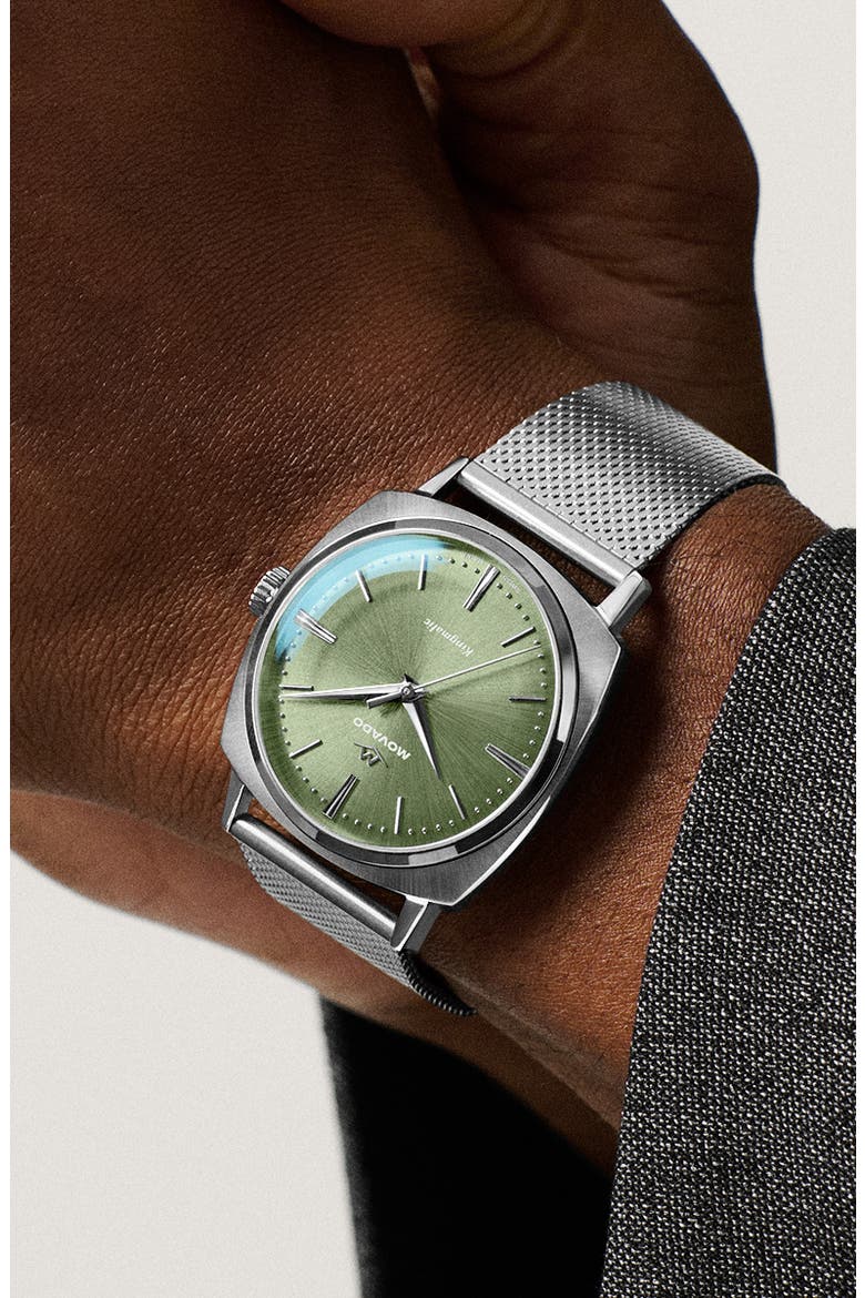 Kingmatic Automatic Mesh Strap Watch, 35mm, Alternate, color, GREEN