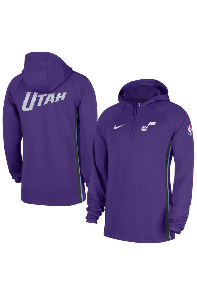 Men's Nike  Purple Utah Jazz Authentic On Court Zone Quarter-Zip Dri-FIT Hoodie Jacket, Main, color, Purple