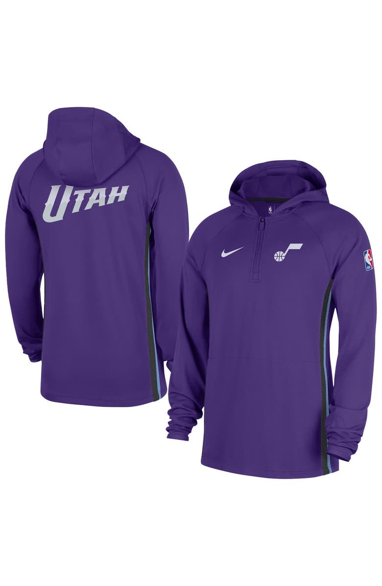 Nike Men's Nike Purple Utah Jazz Authentic On Court Zone Quarter-Zip Dri-FIT Hoodie Jacket, Main, color, Purple