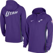 Nike Men's Nike  Purple Utah Jazz Authentic On Court Zone Quarter-Zip Dri-FIT Hoodie Jacket